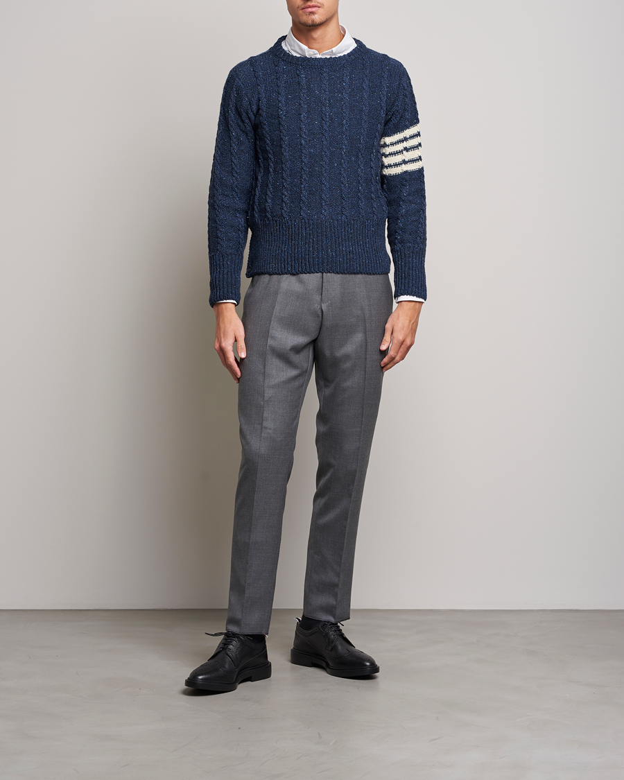 Heren | Truien | Thom Browne | Donegal Cable Sweater Blue