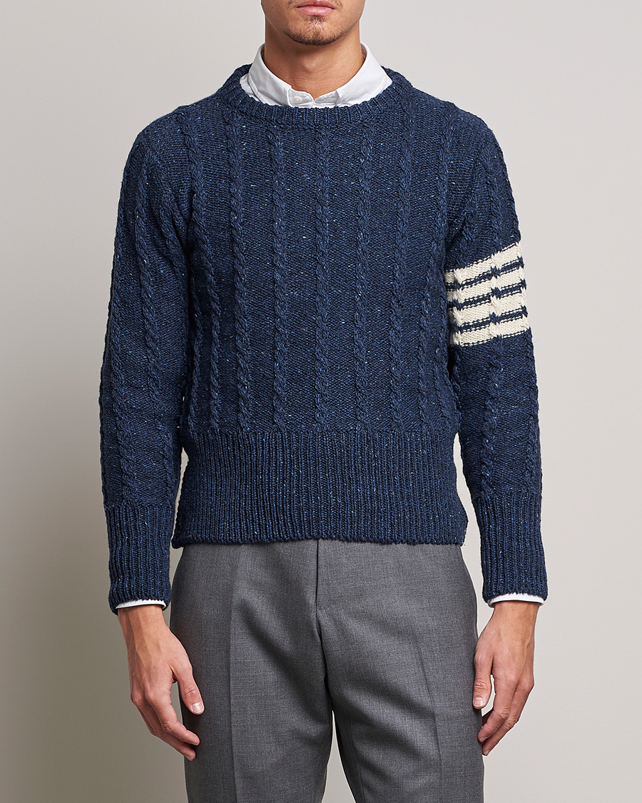 Heren | Truien | Thom Browne | Donegal Cable Sweater Blue