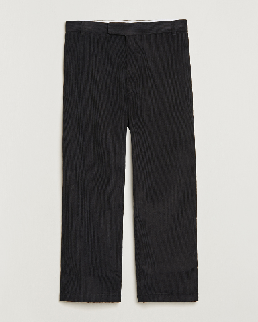 Homme | Pantalons | Thom Browne | Straight Cropped Corduroy Trousers Black