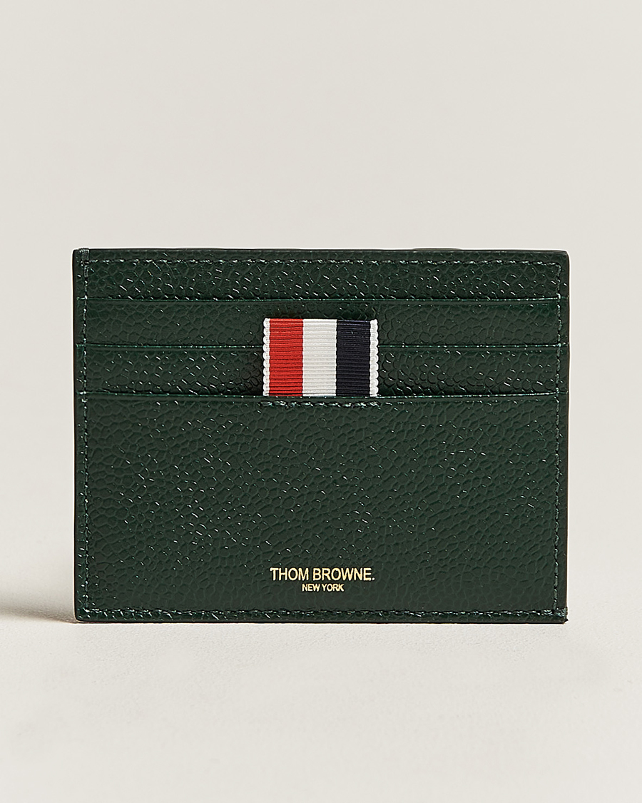 Homme | Thom Browne Pebble Grain Card Holder Dark Green | Thom Browne | Pebble Grain Card Holder Dark Green