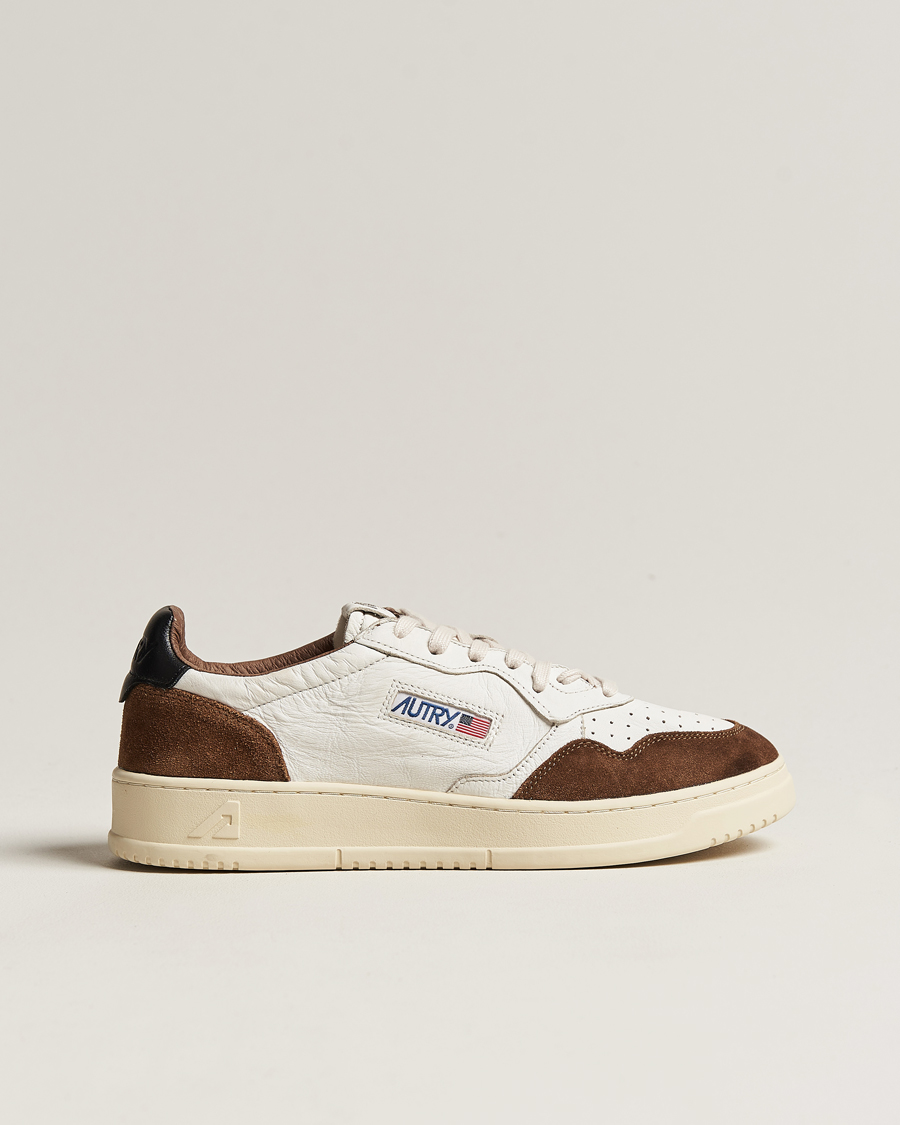 Homme | Autry Medalist Low Goat Leather/Suede Sneaker Cigarr/Black | Autry | Medalist Low Goat Leather/Suede Sneaker Cigarr/Black