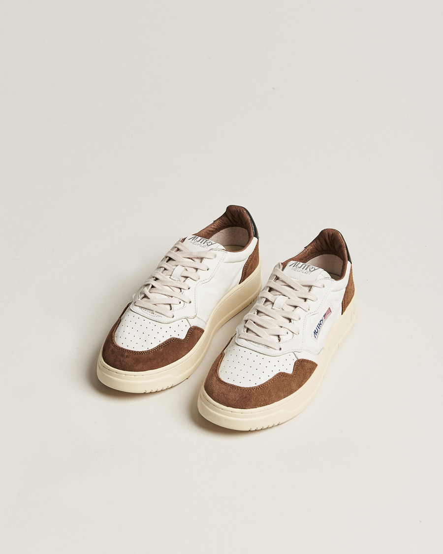 Homme | Autry Medalist Low Goat Leather/Suede Sneaker Cigarr/Black | Autry | Medalist Low Goat Leather/Suede Sneaker Cigarr/Black