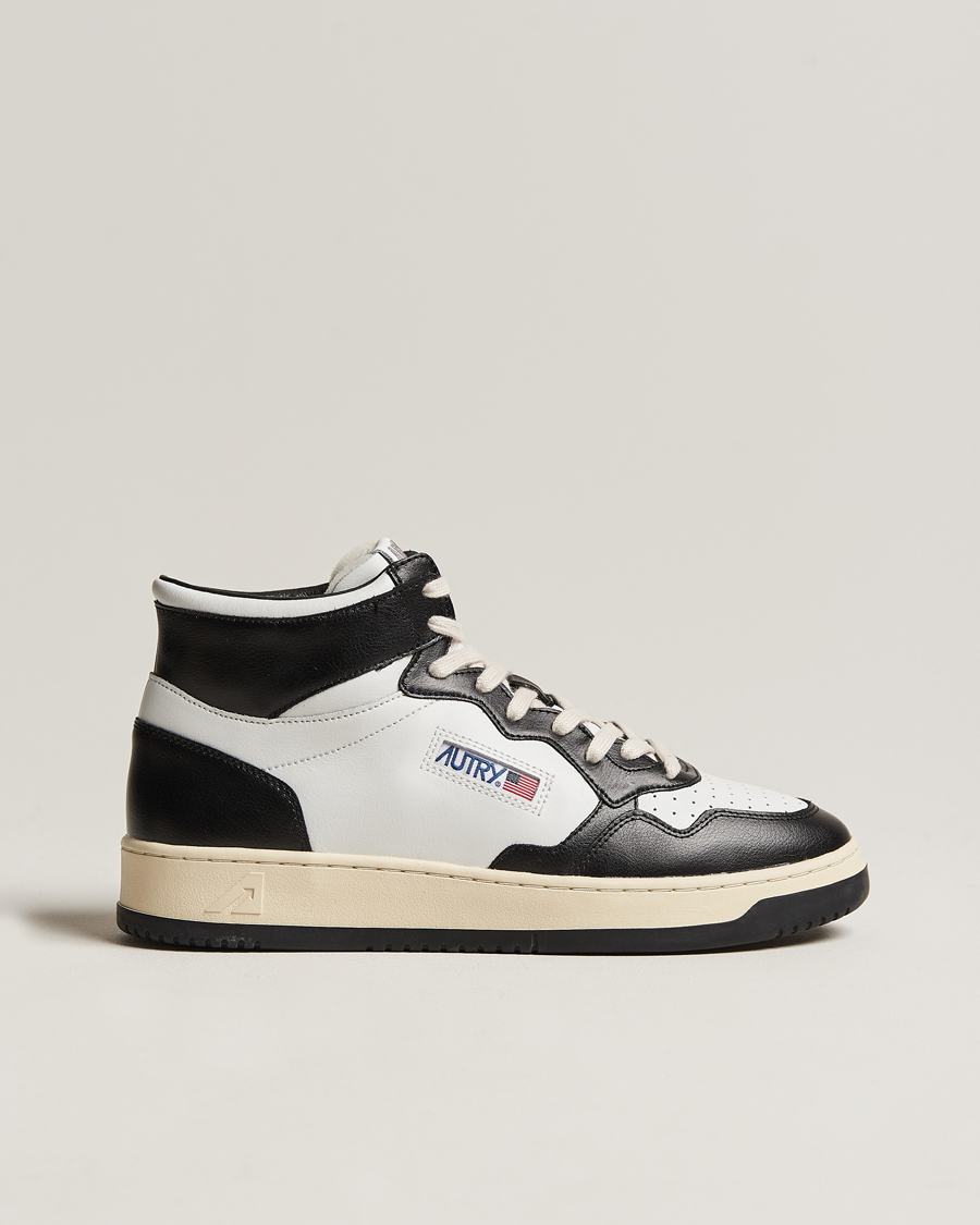 Homme | Autry Medalist Mid Bicolor Leather Sneaker Black | Autry | Medalist Mid Bicolor Leather Sneaker Black