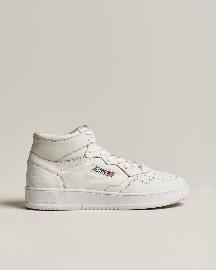 Homme | Autry Medalist Mid Goat Leather Sneaker White | Autry | Medalist Mid Goat Leather Sneaker White