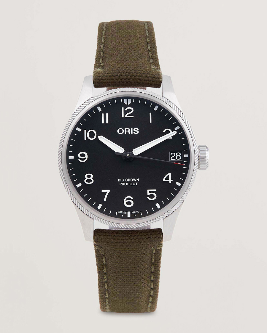 Heren | Oris Big Crown Propilot Date 41mm Leather Bracelet Black | Oris | Big Crown Propilot Date 41mm Leather Bracelet Black