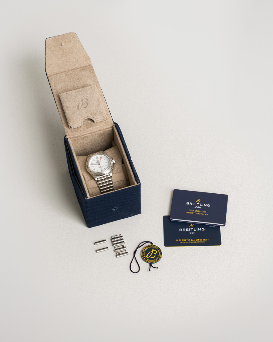 Homme | Breitling Pre-Owned Chronomat GMT 40 A32398 Steel White | Breitling Pre-Owned | Chronomat GMT 40 A32398 Steel White