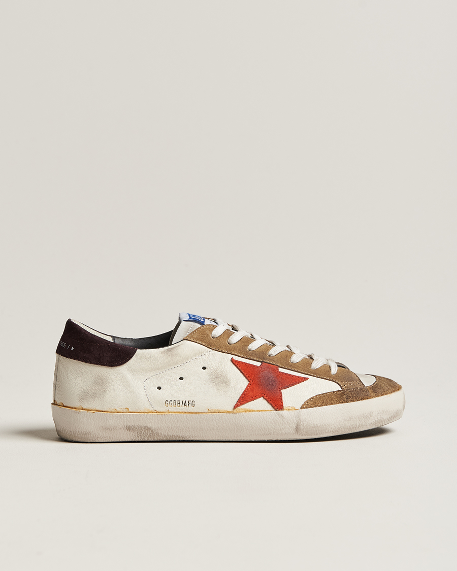 Homme | Golden Goose Deluxe Brand Super-Star Sneakers White/Brown | Golden Goose | Deluxe Brand Super-Star Sneakers White/Brown