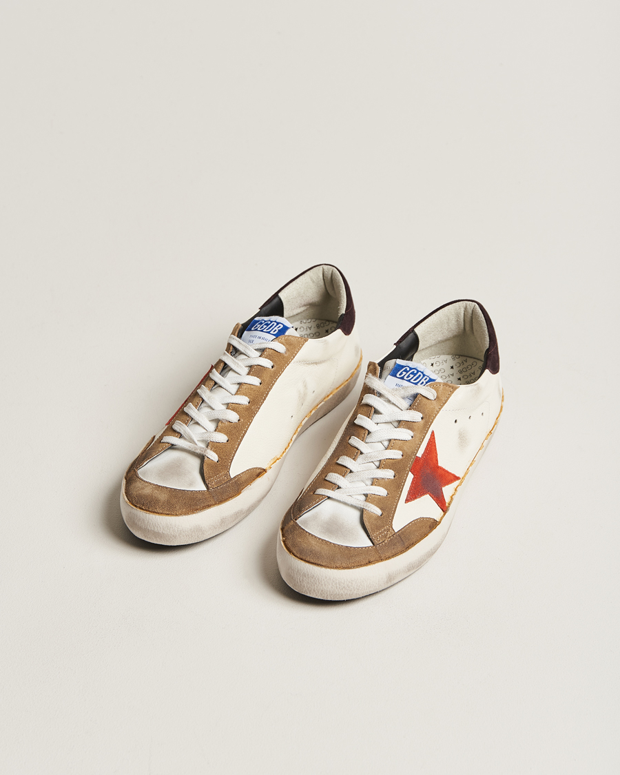 Homme | Golden Goose Deluxe Brand Super-Star Sneakers White/Brown | Golden Goose | Deluxe Brand Super-Star Sneakers White/Brown