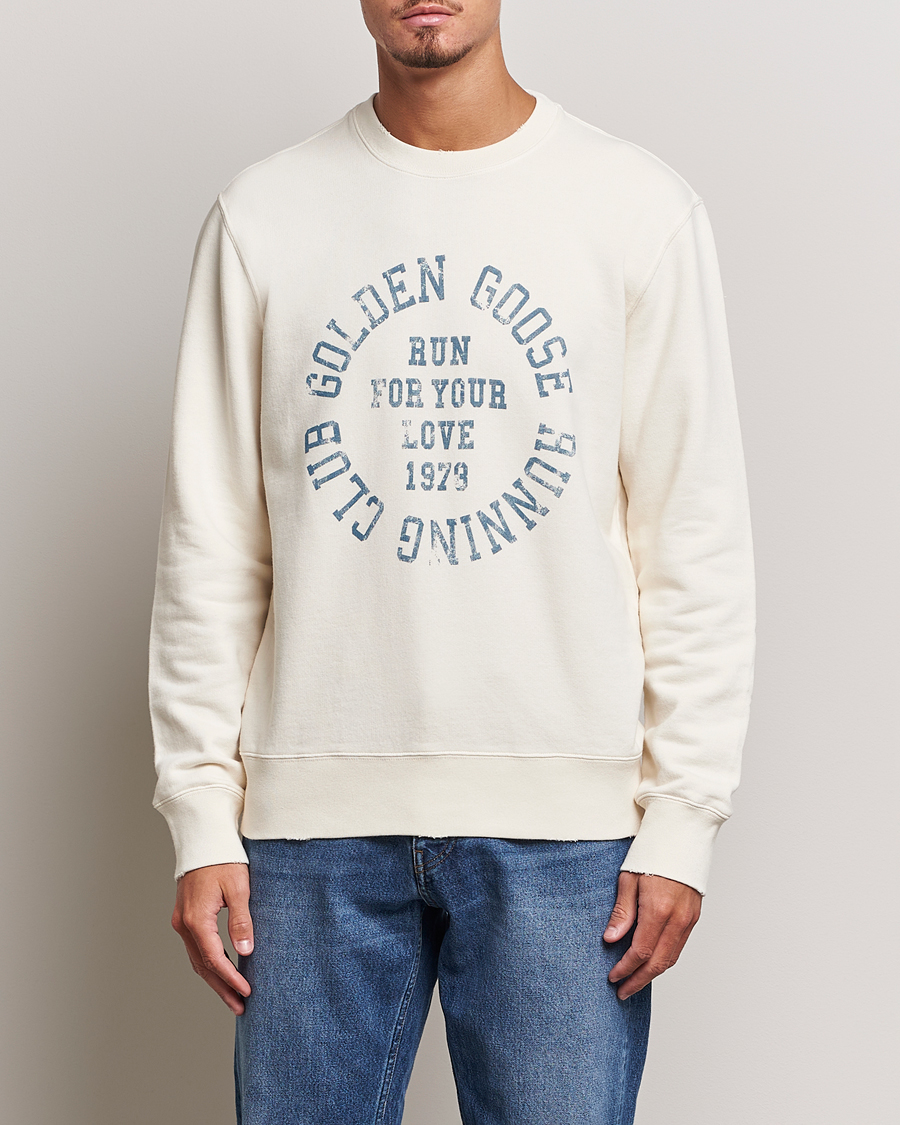 Homme | Pulls Et Tricots | Golden Goose | Deluxe Brand Running Club Sweatshirt Heritage White