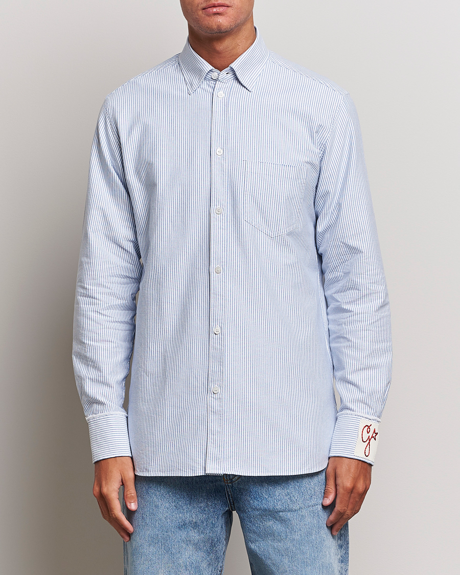 Homme | Chemises | Golden Goose | Deluxe Brand Regular Fit Striped Oxford Shirt Light Blue
