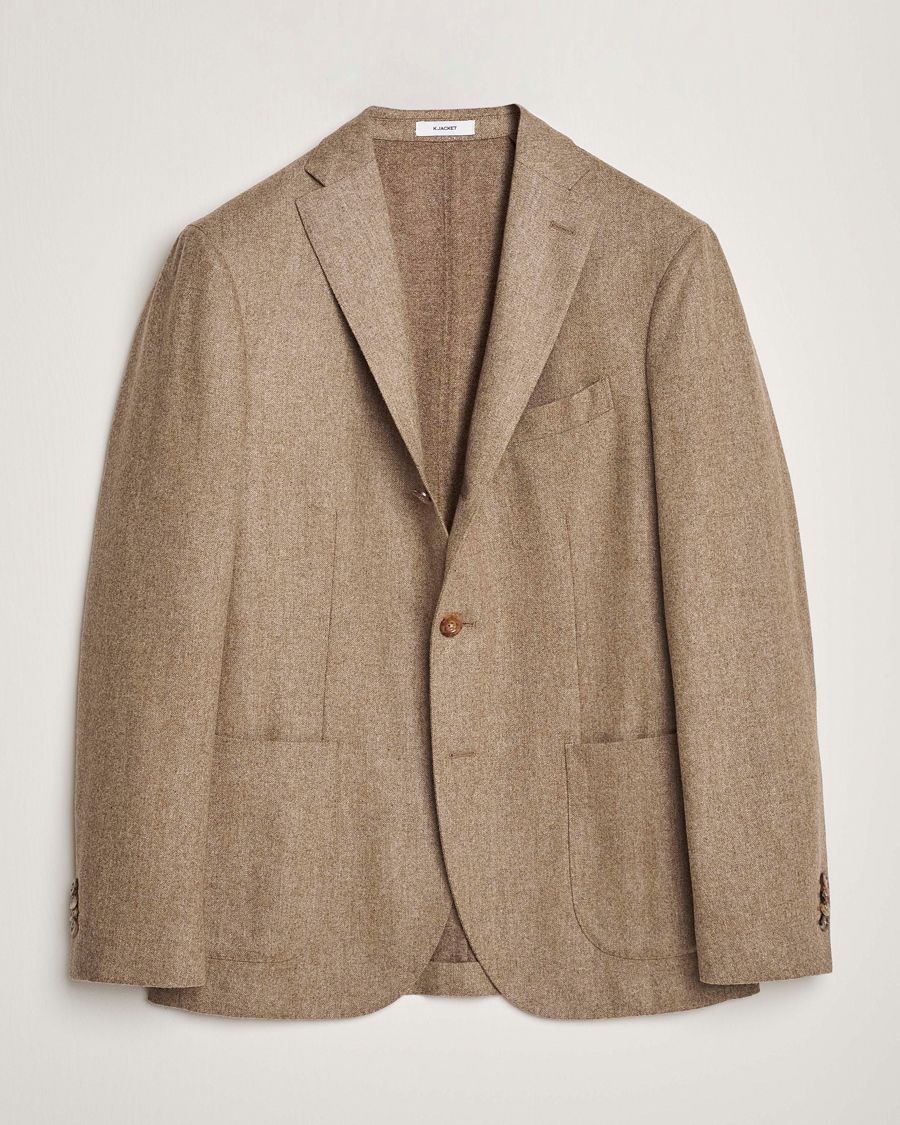 Homme | Blazers | Boglioli | K Jacket Washed Flannel Blazer Beige