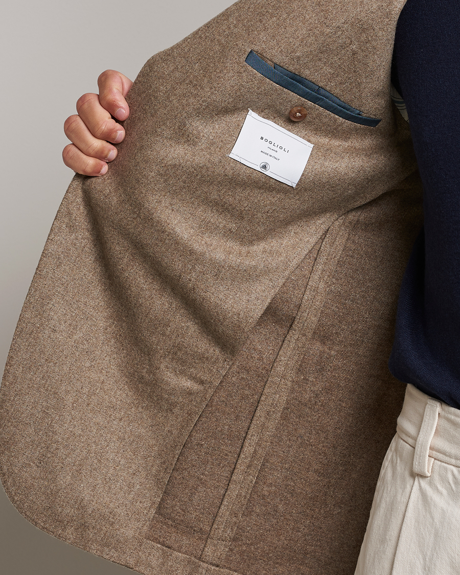 Homme | Blazers | Boglioli | K Jacket Washed Flannel Blazer Beige