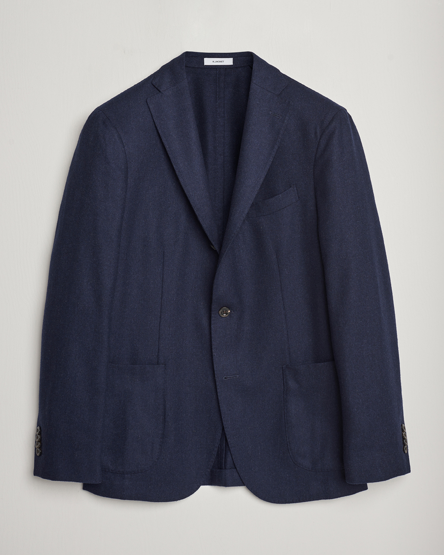Homme | Blazers | Boglioli | K Jacket Washed Flannel Blazer Navy