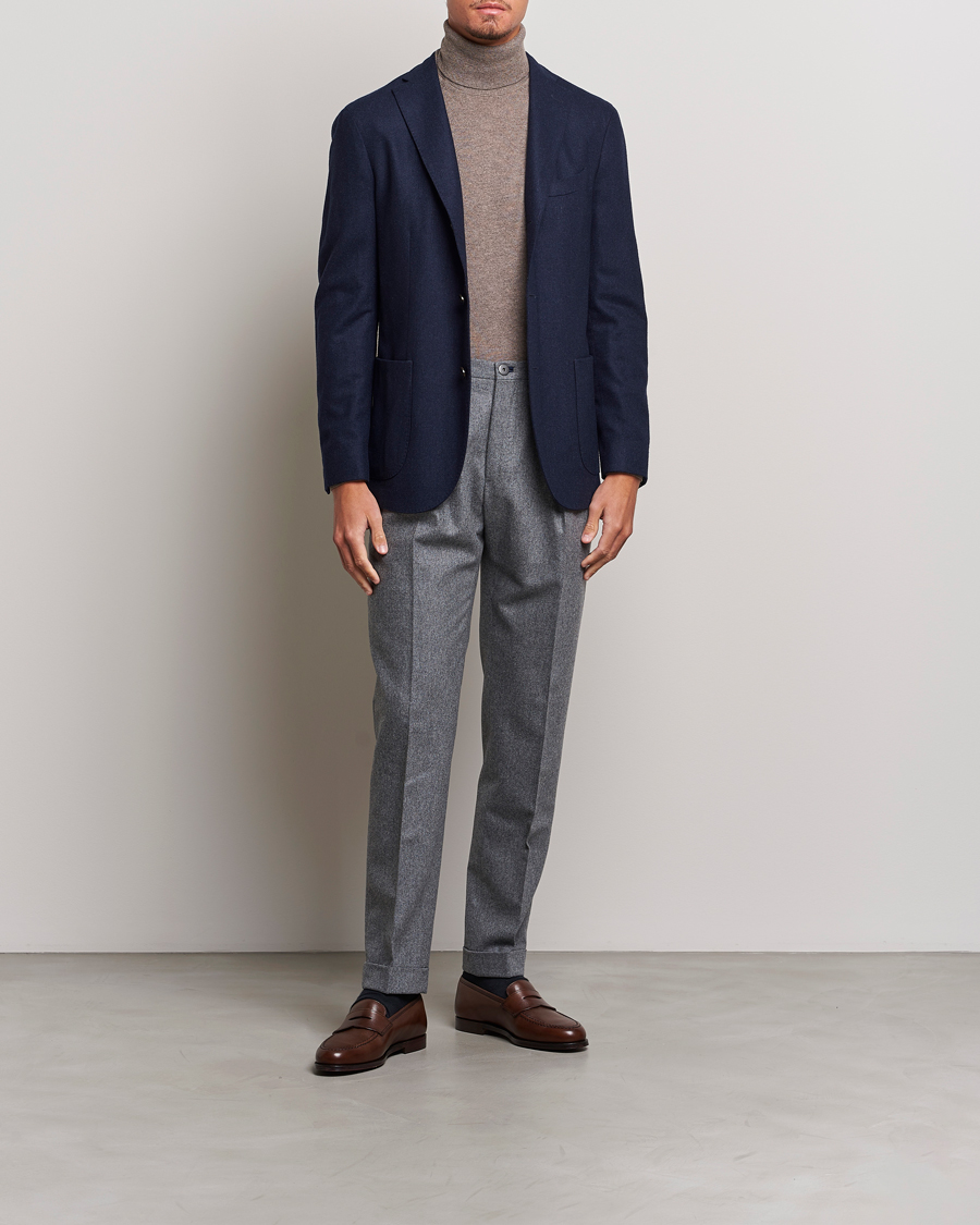 Homme | Blazers | Boglioli | K Jacket Washed Flannel Blazer Navy