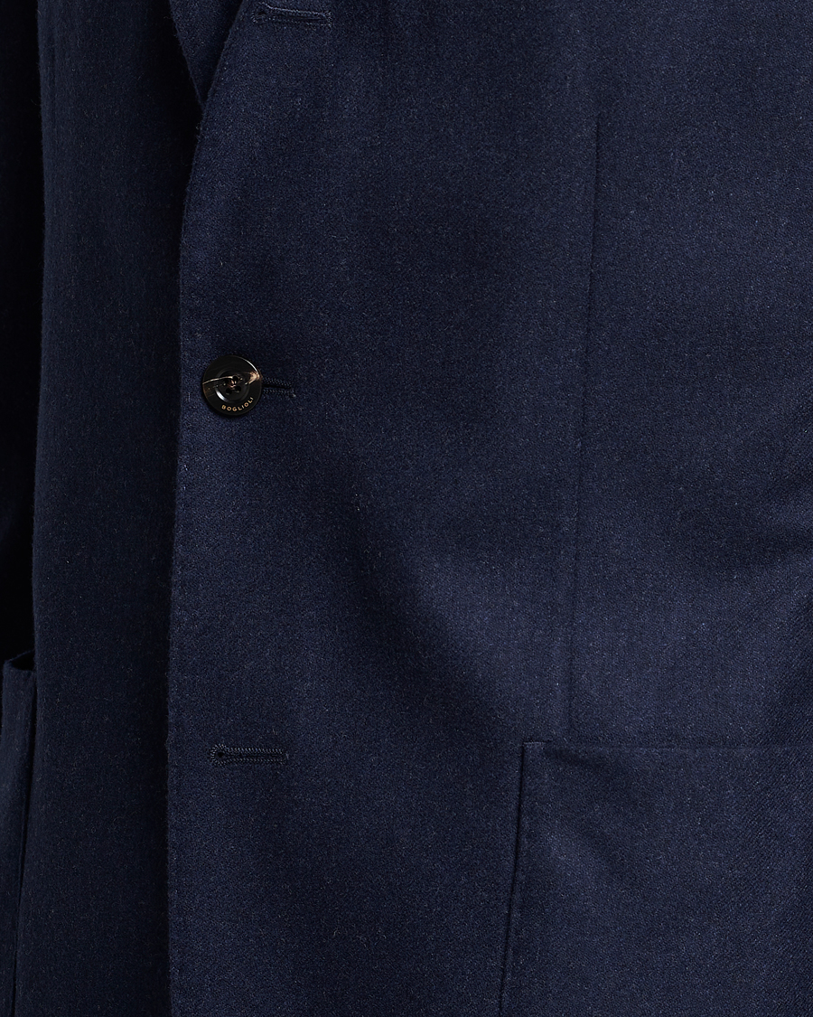 Homme | Blazers | Boglioli | K Jacket Washed Flannel Blazer Navy