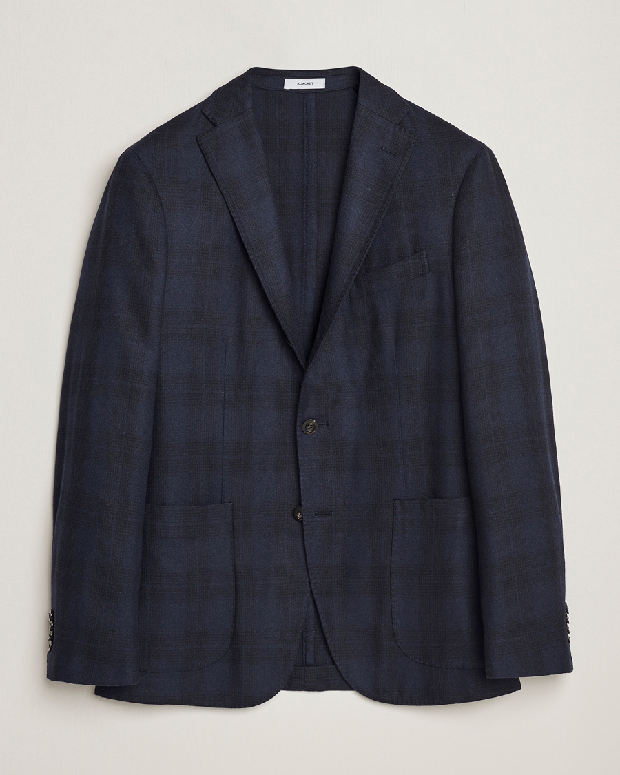 Homme | Blazers | Boglioli | K Jacket Wool Herringbone Blazer Navy