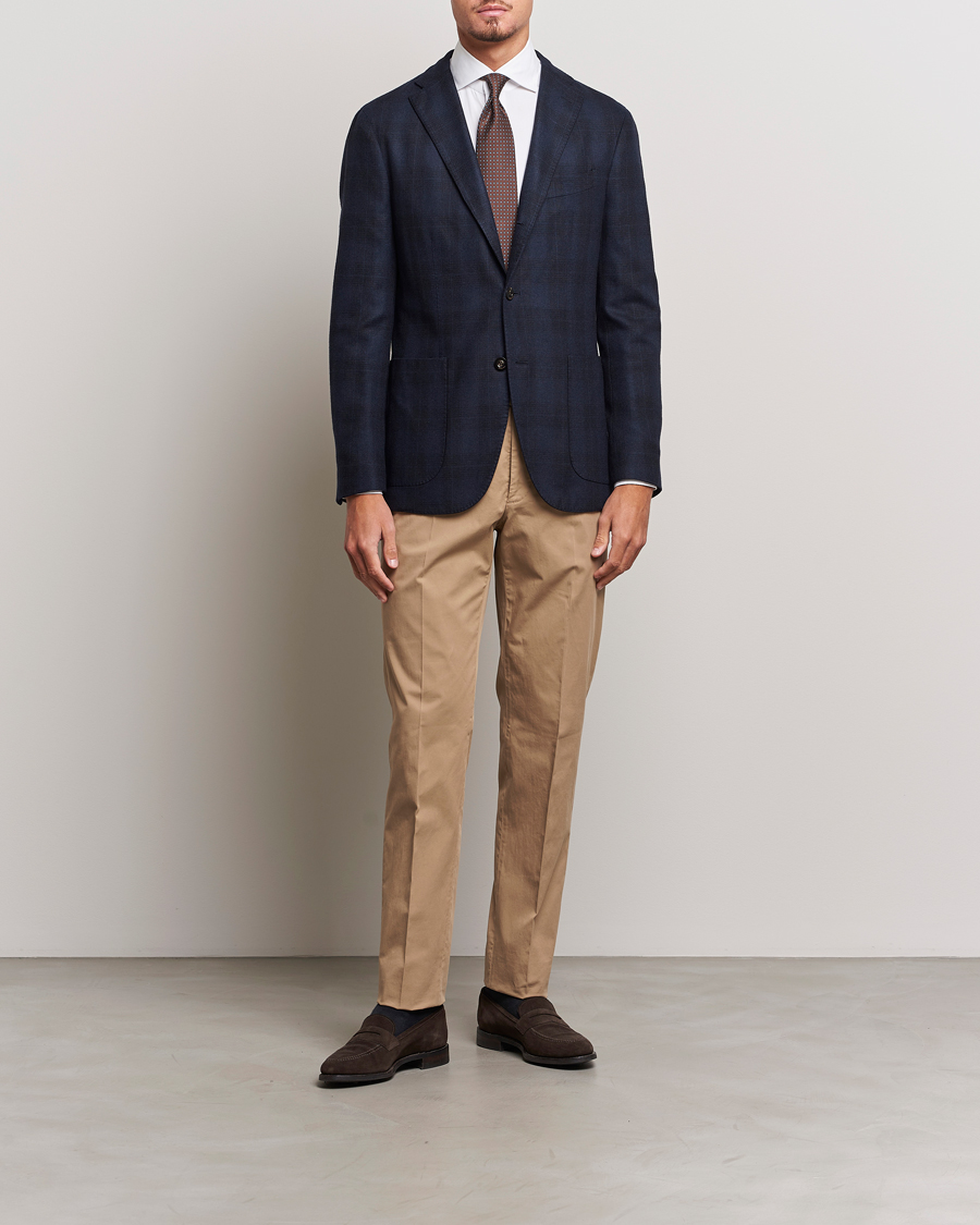 Homme | Blazers | Boglioli | K Jacket Wool Herringbone Blazer Navy