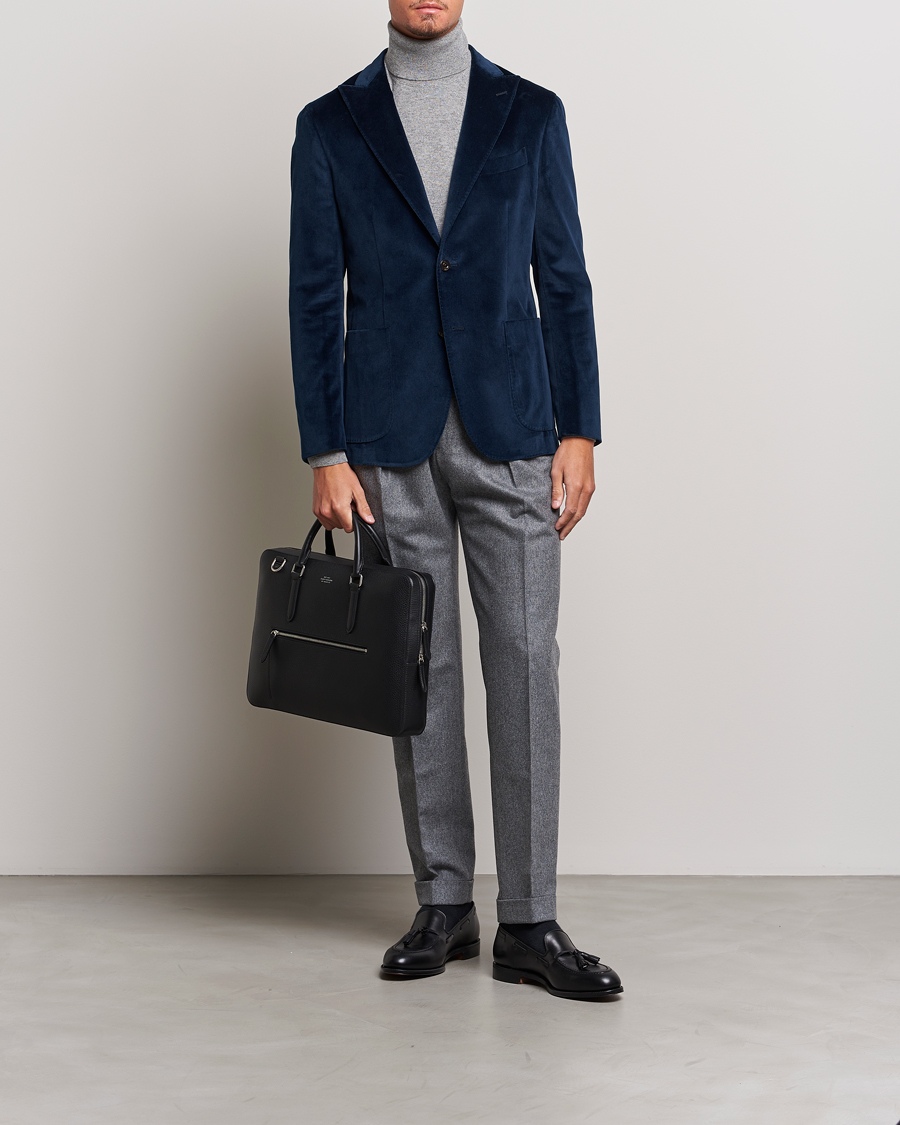 Homme | Blazers | Boglioli | K Jacket Peak Lapel Velvet Blazer Navy