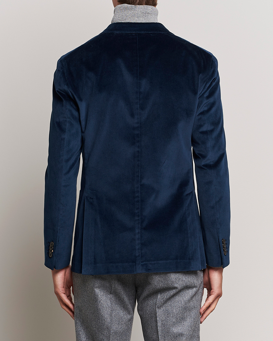Homme | Blazers | Boglioli | K Jacket Peak Lapel Velvet Blazer Navy