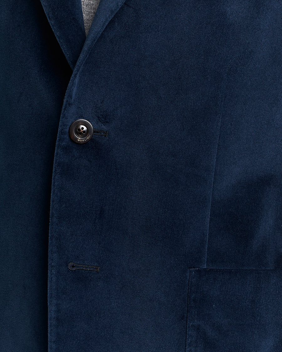 Homme | Blazers | Boglioli | K Jacket Peak Lapel Velvet Blazer Navy