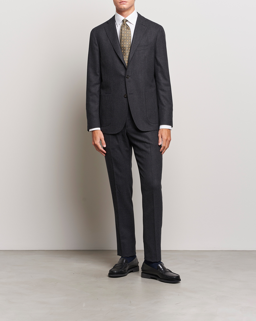 Heren | Pakken | Boglioli | K Jacket Light Flannel Suit Dark Grey