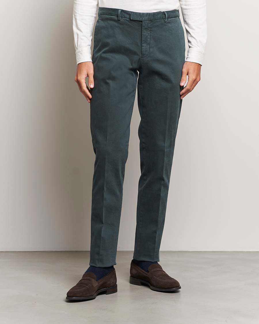 Homme | Pantalons | Boglioli | Cotton Twill Trousers Navy