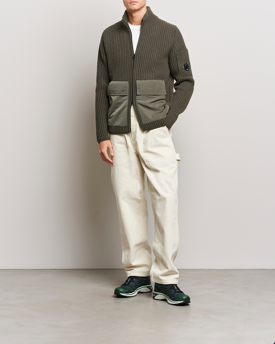 Homme | Pulls Et Tricots | C.P. Company | Heavy Knitted Lambswool Full Zip Olive