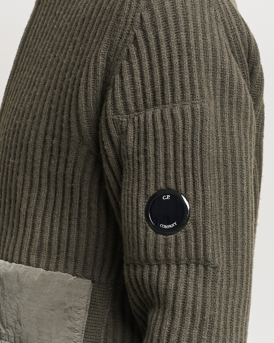 Homme | Pulls Et Tricots | C.P. Company | Heavy Knitted Lambswool Full Zip Olive