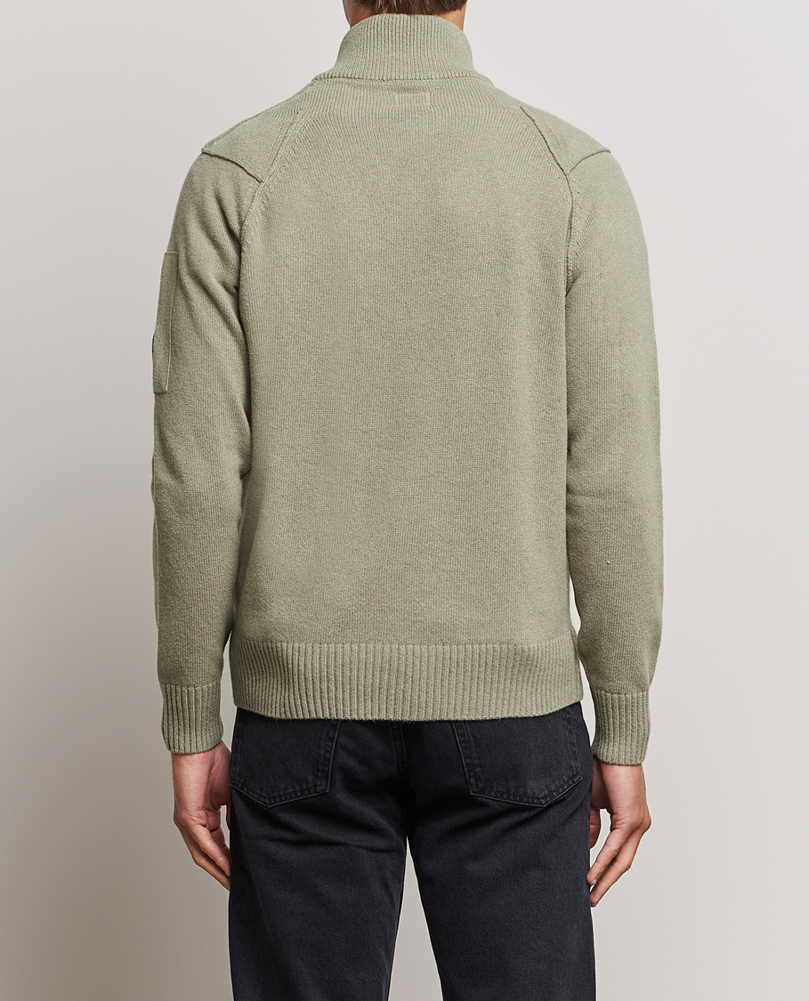Heren | Truien | C.P. Company | Lambswool Lens Half Zip Silver Sage