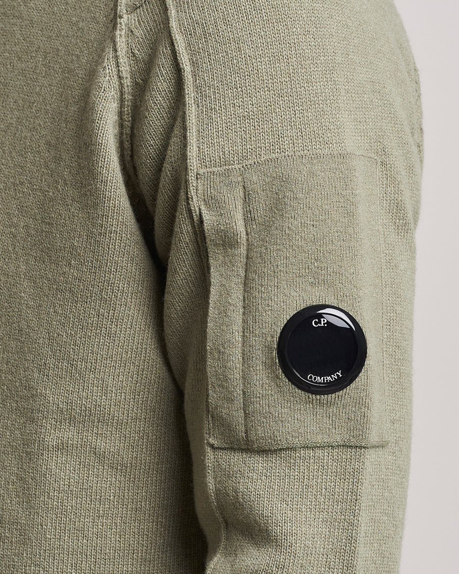 Heren | Truien | C.P. Company | Lambswool Lens Half Zip Silver Sage