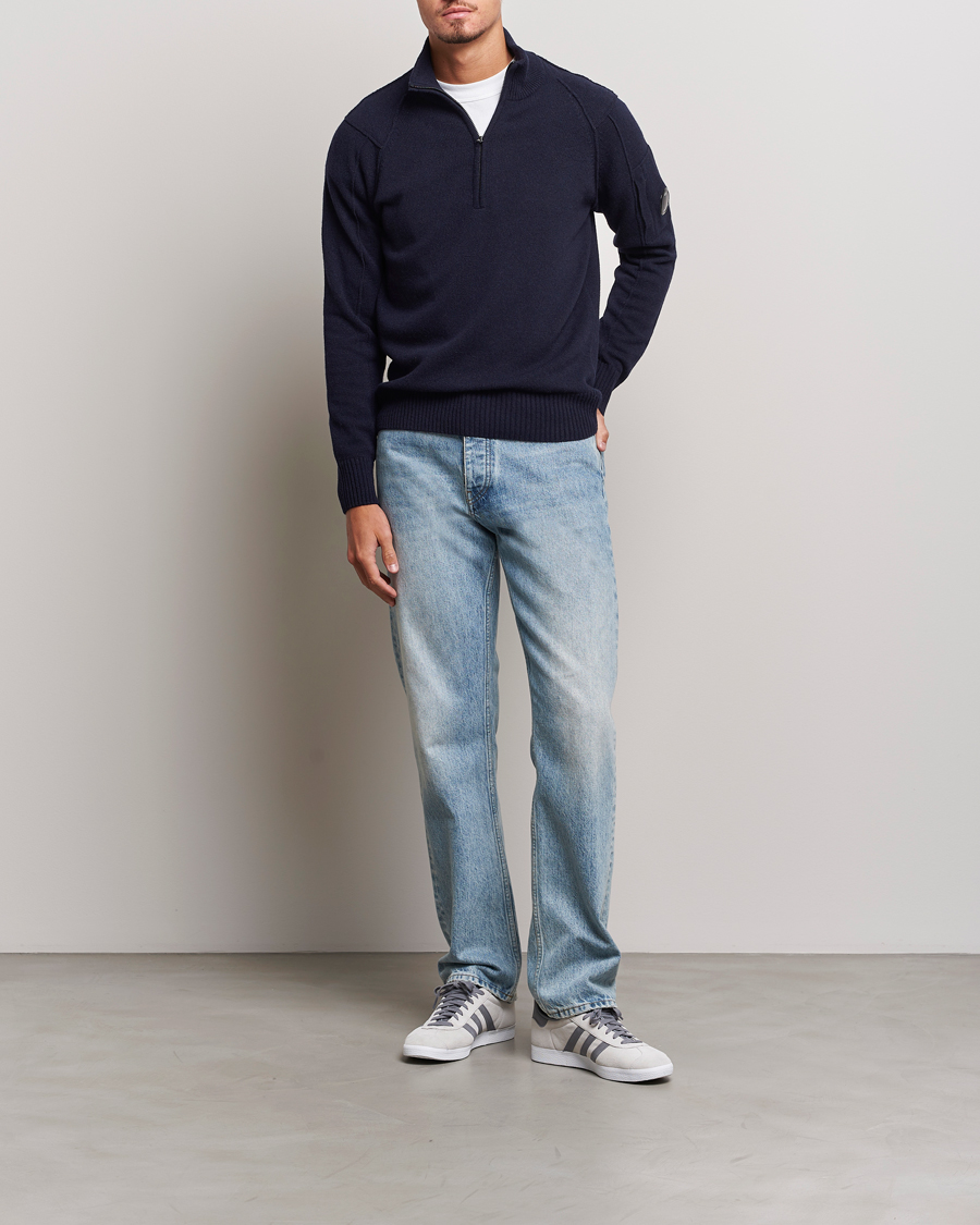 Homme | Pulls Et Tricots | C.P. Company | Lambswool Lens Half Zip Total Eclipse