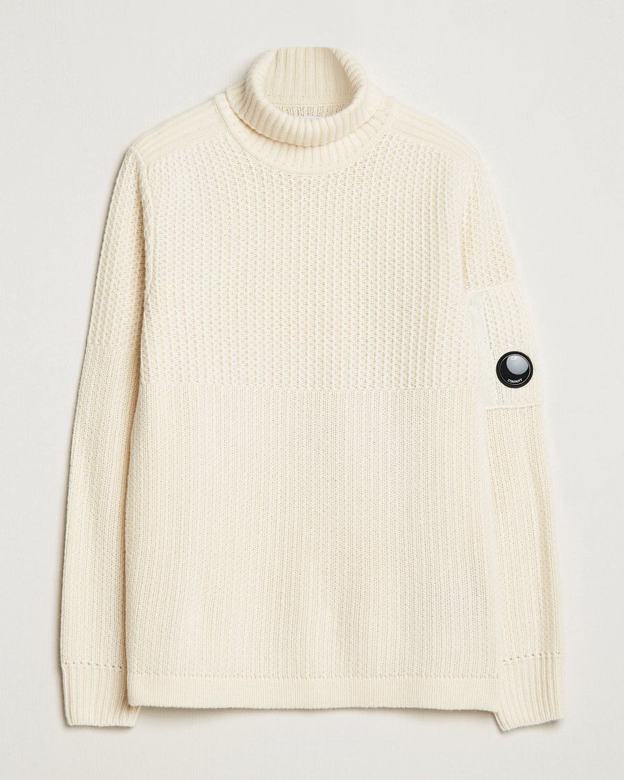 Homme | Pulls Et Tricots | C.P. Company | Heavy Knitted Lambswool Rollneck White