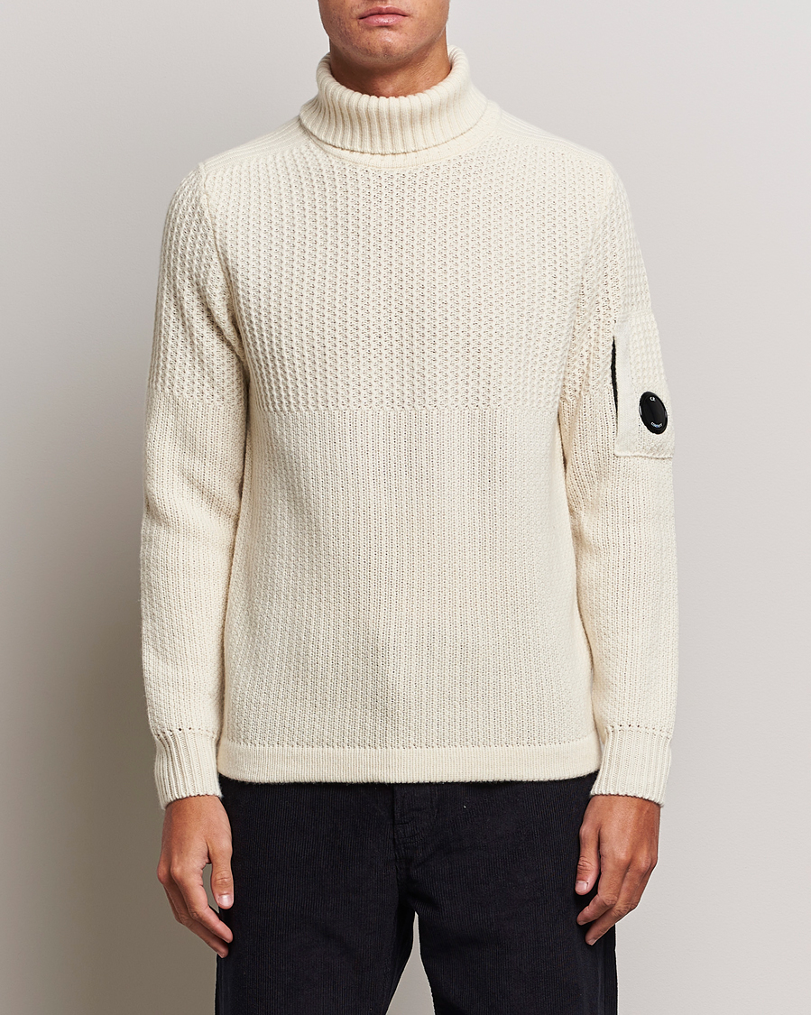 Homme | Pulls Et Tricots | C.P. Company | Heavy Knitted Lambswool Rollneck White