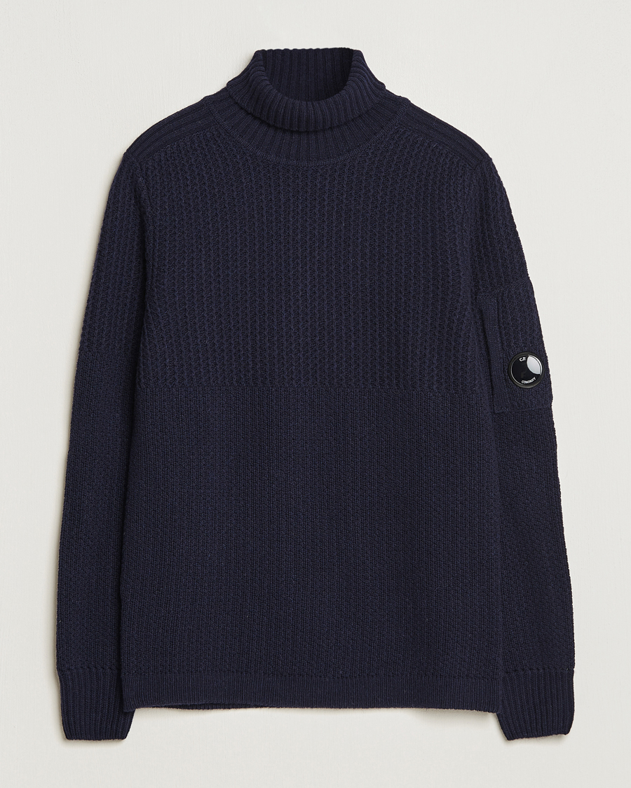 Homme | Pulls Et Tricots | C.P. Company | Heavy Knitted Lambswool Rollneck Total Eclipse