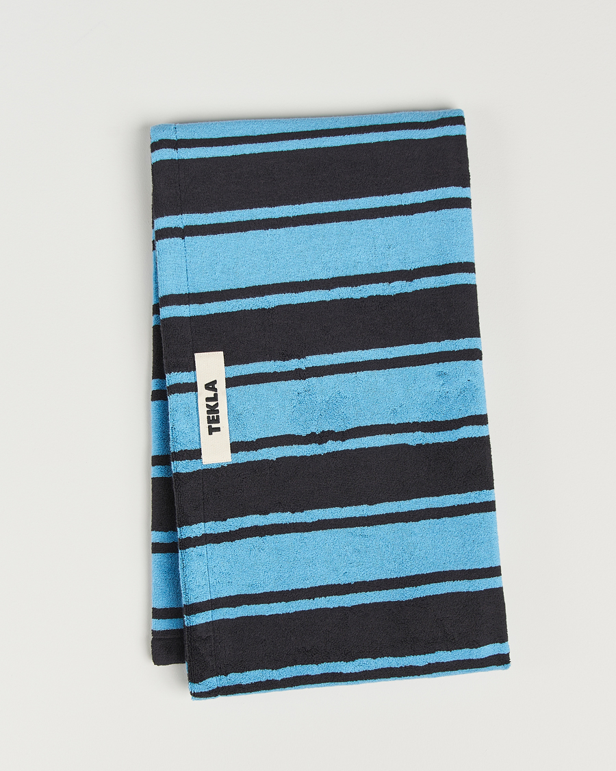 Homme | Tekla Organic Terry Beach Towel Liquorice Stripes | Tekla | Organic Terry Beach Towel Liquorice Stripes