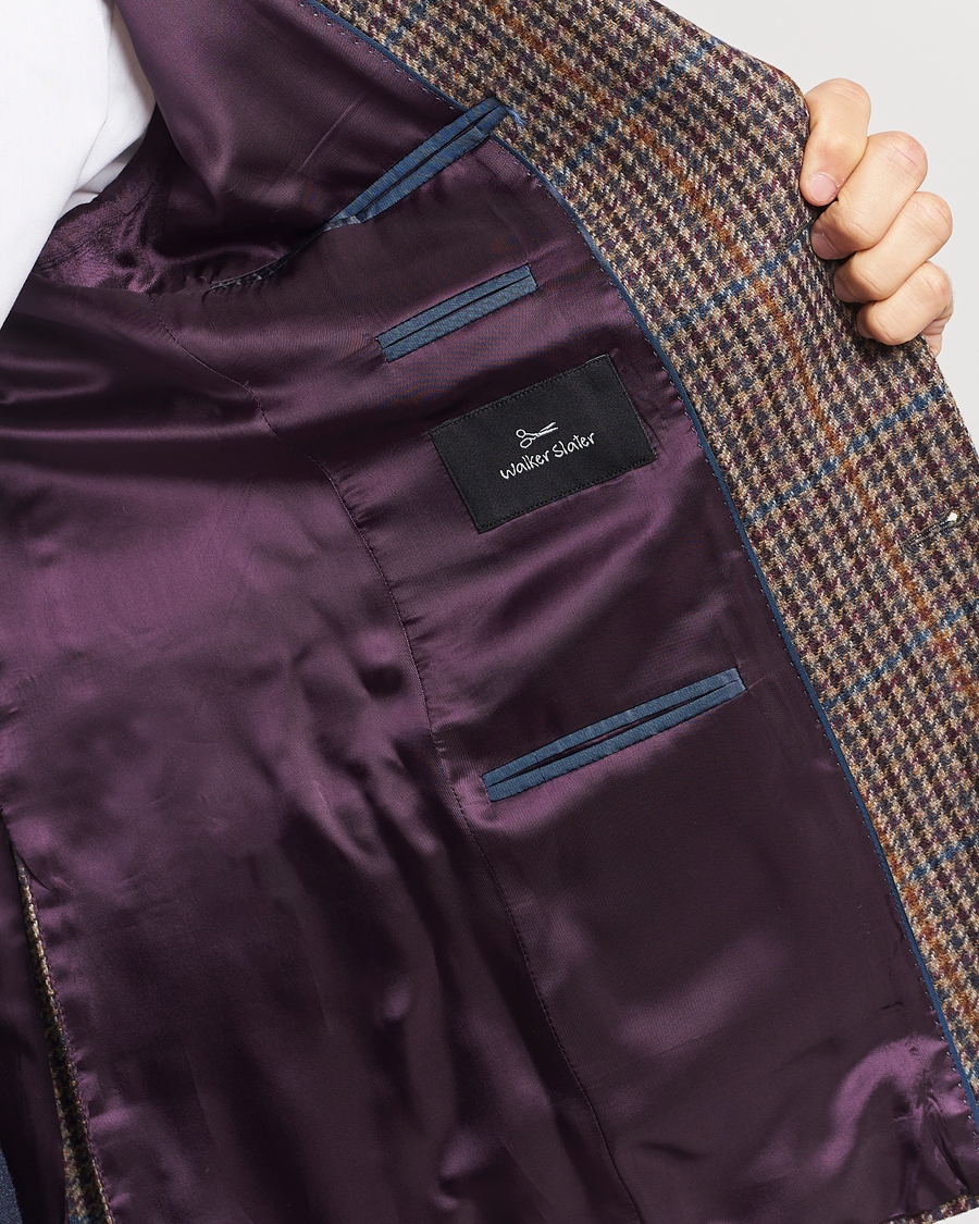 Heren | Blazers | Walker Slater | Edward Lambswool Houndstooth Blazer Brown/Navy