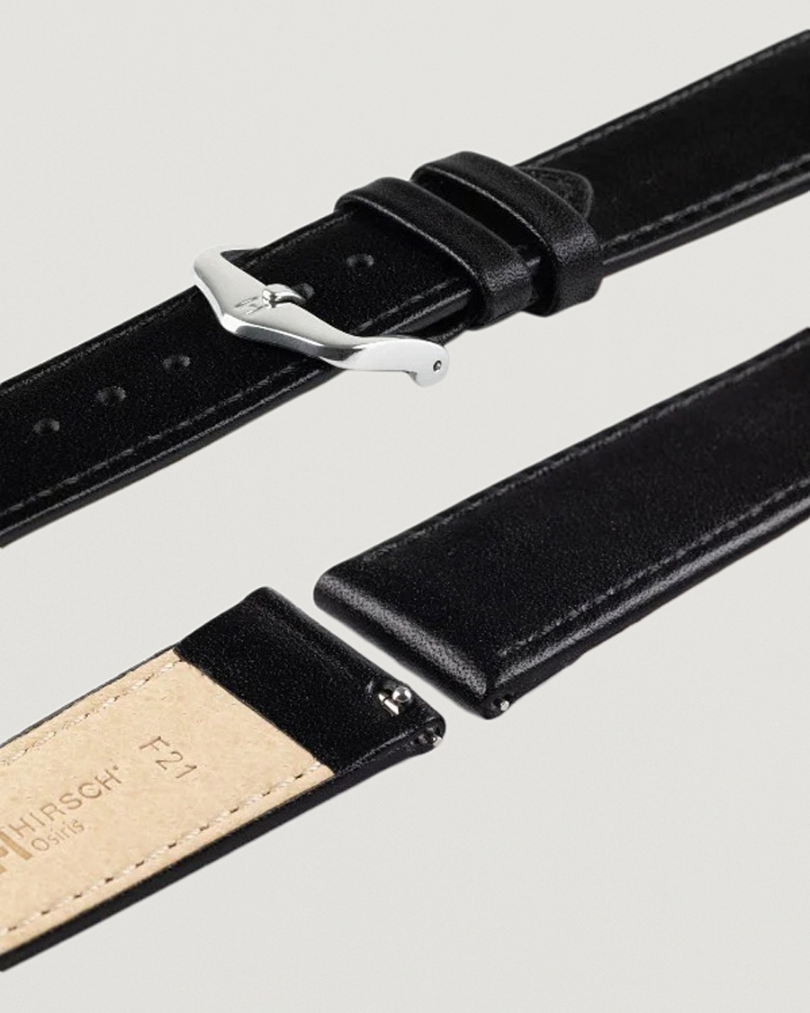 Heren | Horlogebandjes | HIRSCH | Osiris Calf Leather Watch Strap Black
