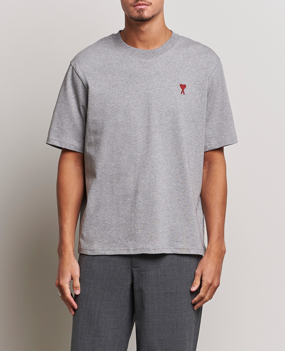 Homme | T-shirts | AMI | Heart Logo T-Shirt Heather Grey