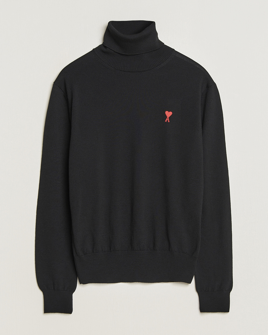 Homme | Pulls Et Tricots | AMI | Heart Logo Wool Turtleneck Black
