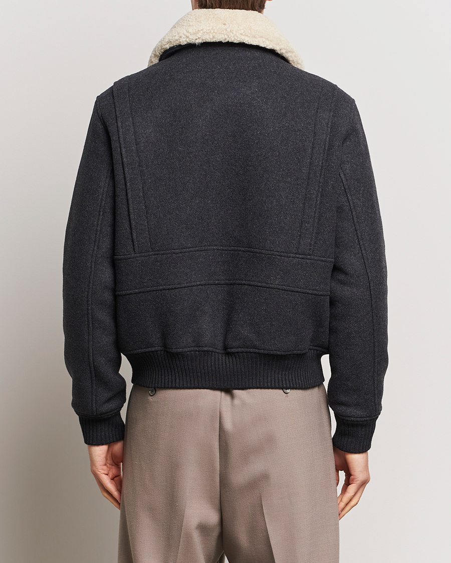 Homme | Manteaux Et Vestes | AMI | Shearling Bomber Jacket Heather Grey