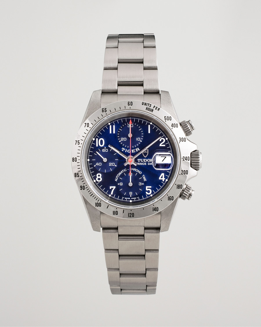 Heren | Tudor Pre-Owned Tiger Prince Date Chronograph 72980 Steel Blue | Tudor Pre-Owned | Tiger Prince Date Chronograph 72980 Steel Blue