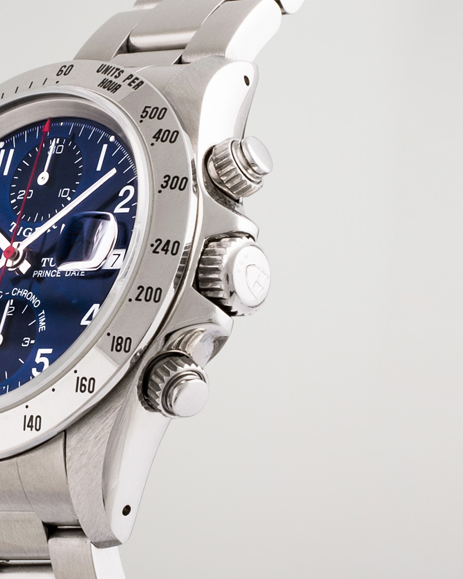 Heren | Tudor Pre-Owned Tiger Prince Date Chronograph 72980 Steel Blue | Tudor Pre-Owned | Tiger Prince Date Chronograph 72980 Steel Blue