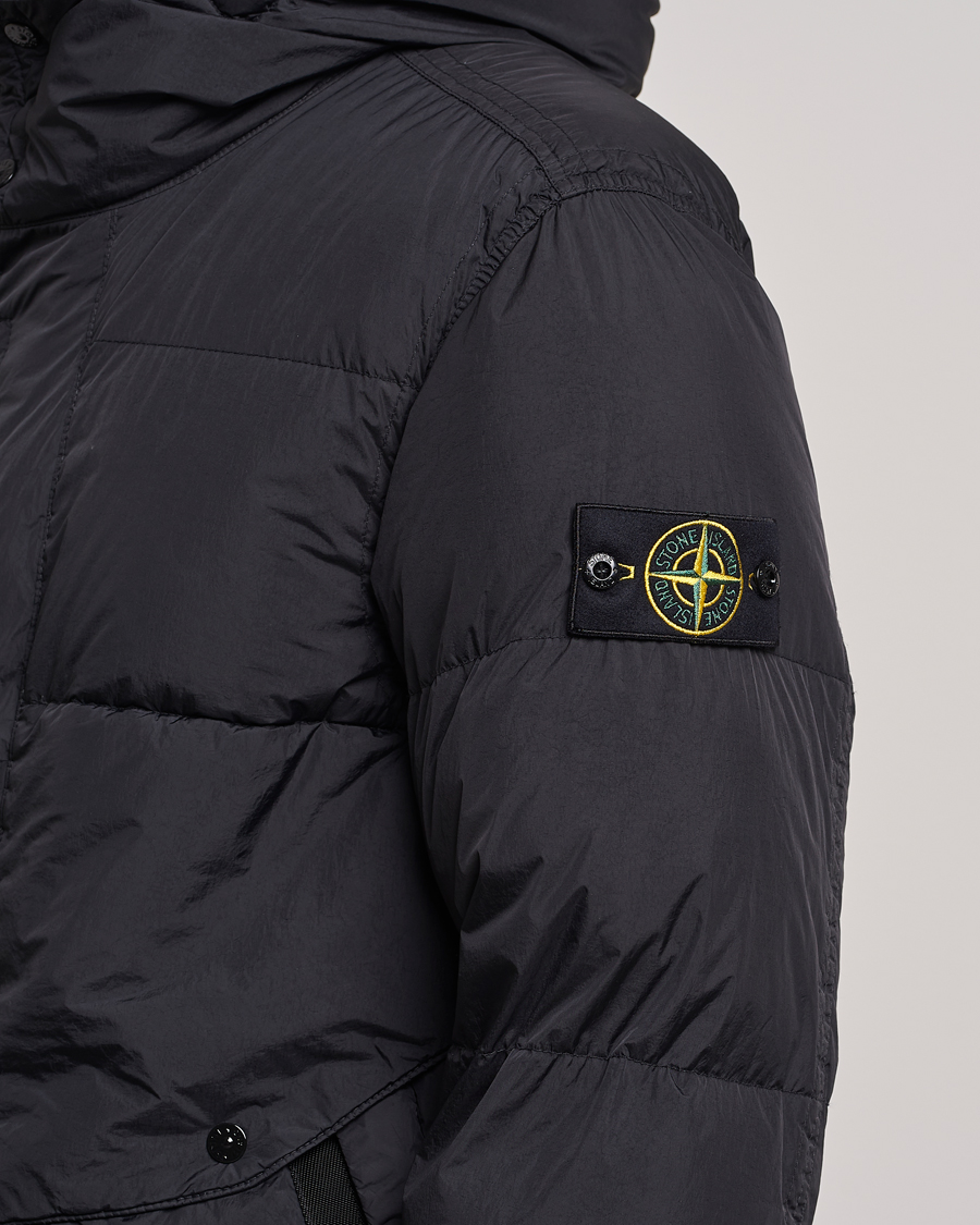 Homme | Manteaux Et Vestes | Stone Island | Garment Dyed Recycled Nylon Long Down Jacket Black