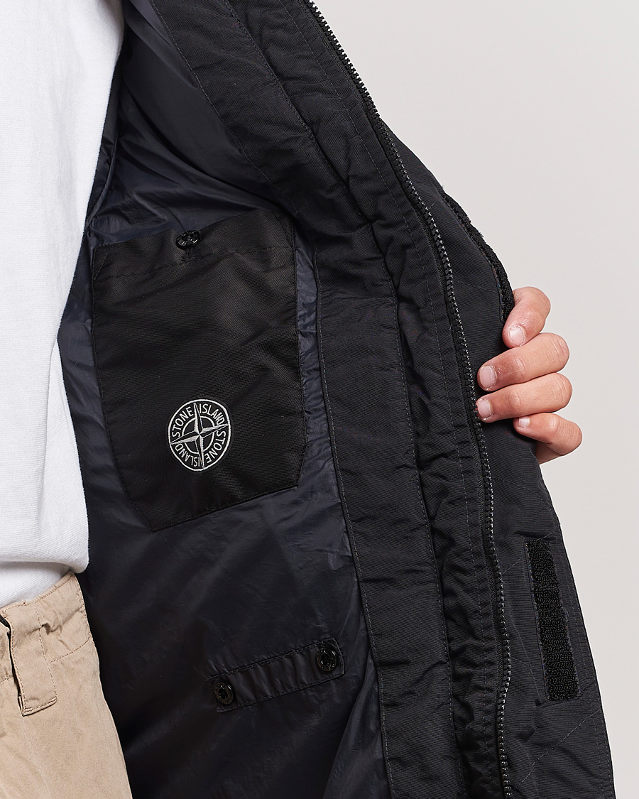 Homme | Manteaux Et Vestes | Stone Island | Garment Dyed Recycled Nylon Long Down Jacket Black
