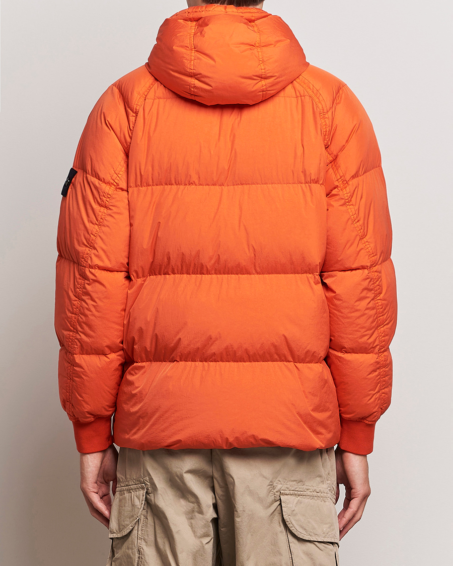 Homme | Manteaux Et Vestes | Stone Island | Garment Dyed Recycled Nylon Down Jacket Orange Red