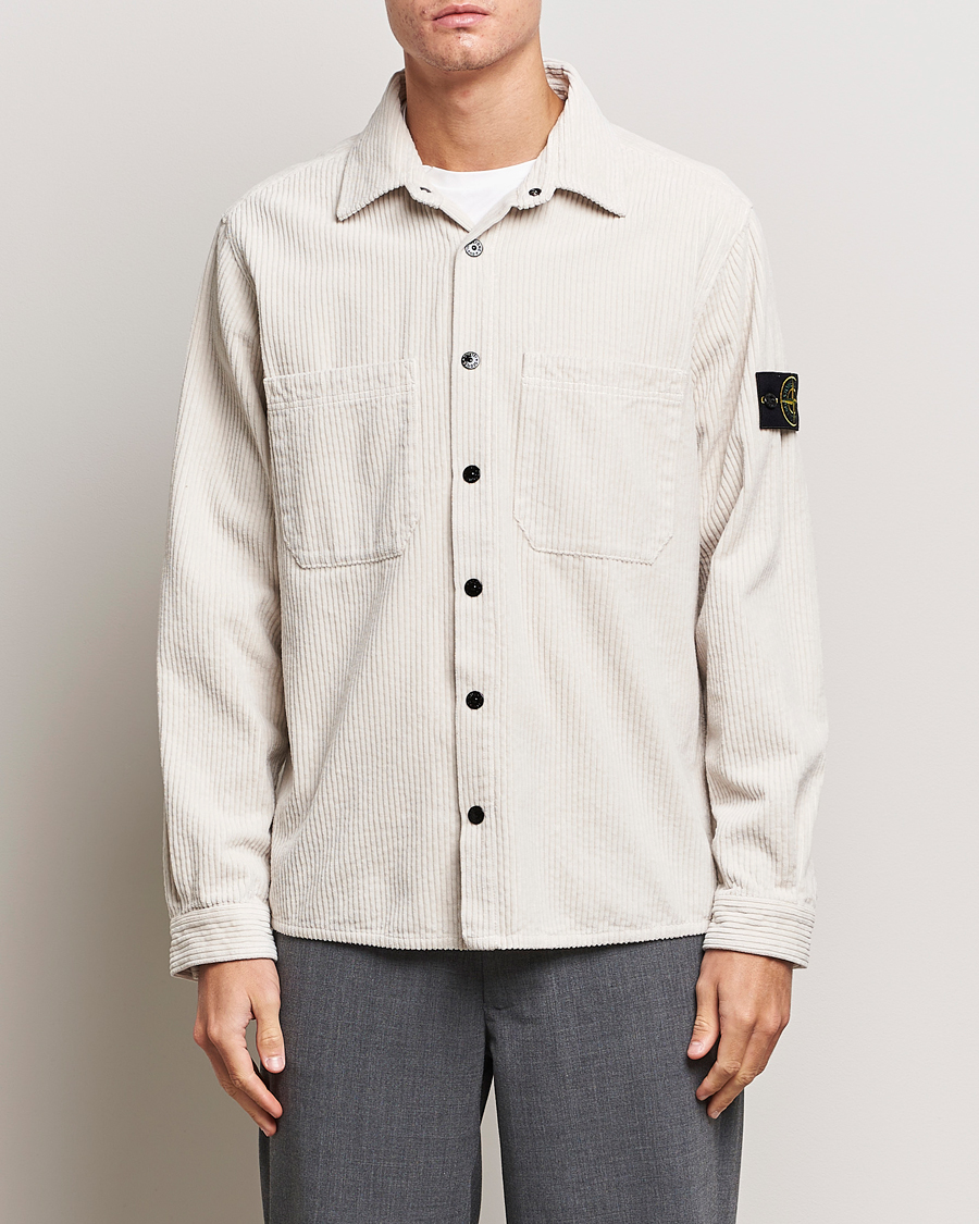 Homme | Chemises | Stone Island | Garment Dyed Corduroy Overshirt Plaster