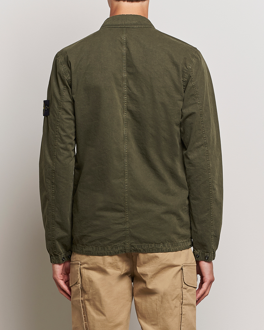 Homme | Chemises | Stone Island | Garment Dyed Cotton Overshirt Olive