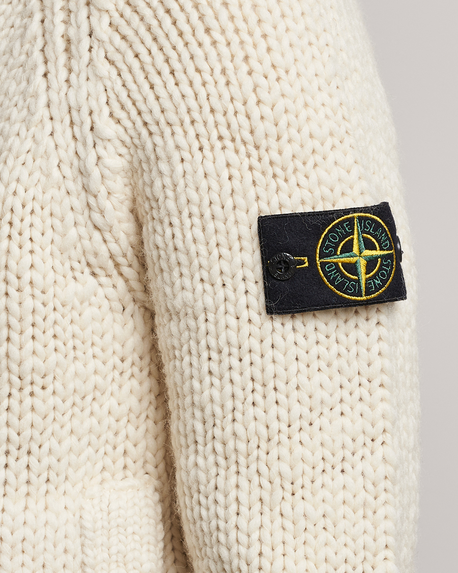 Homme | Pulls Et Tricots | Stone Island | Pure Wool Handmade effect Zip Cardigan Plaster