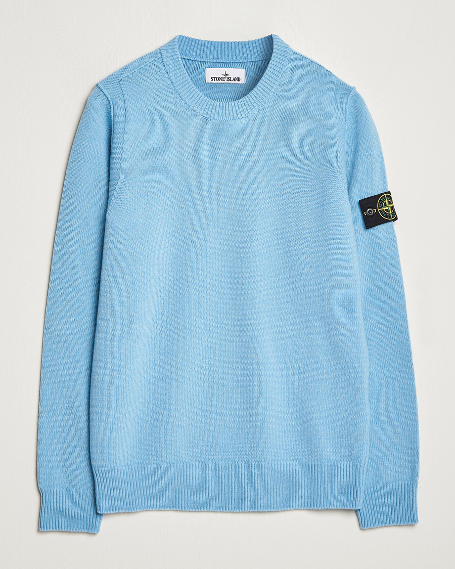 Homme | Pulls Et Tricots | Stone Island | Knitted Lambwool Sweater Sky Blue