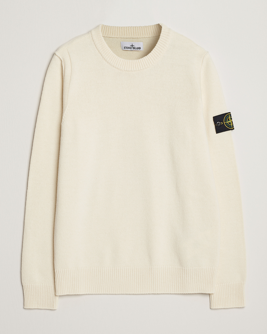 Homme | Pulls Et Tricots | Stone Island | Knitted Lambwool Sweater Natural